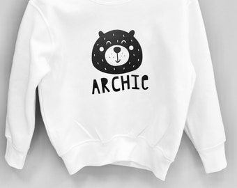 Cute Bear Sweatshirt, Kids Birthday Jumper, Cool Child Sweater, Kids Jumper, Unisex Jumper, Personalised Sweater