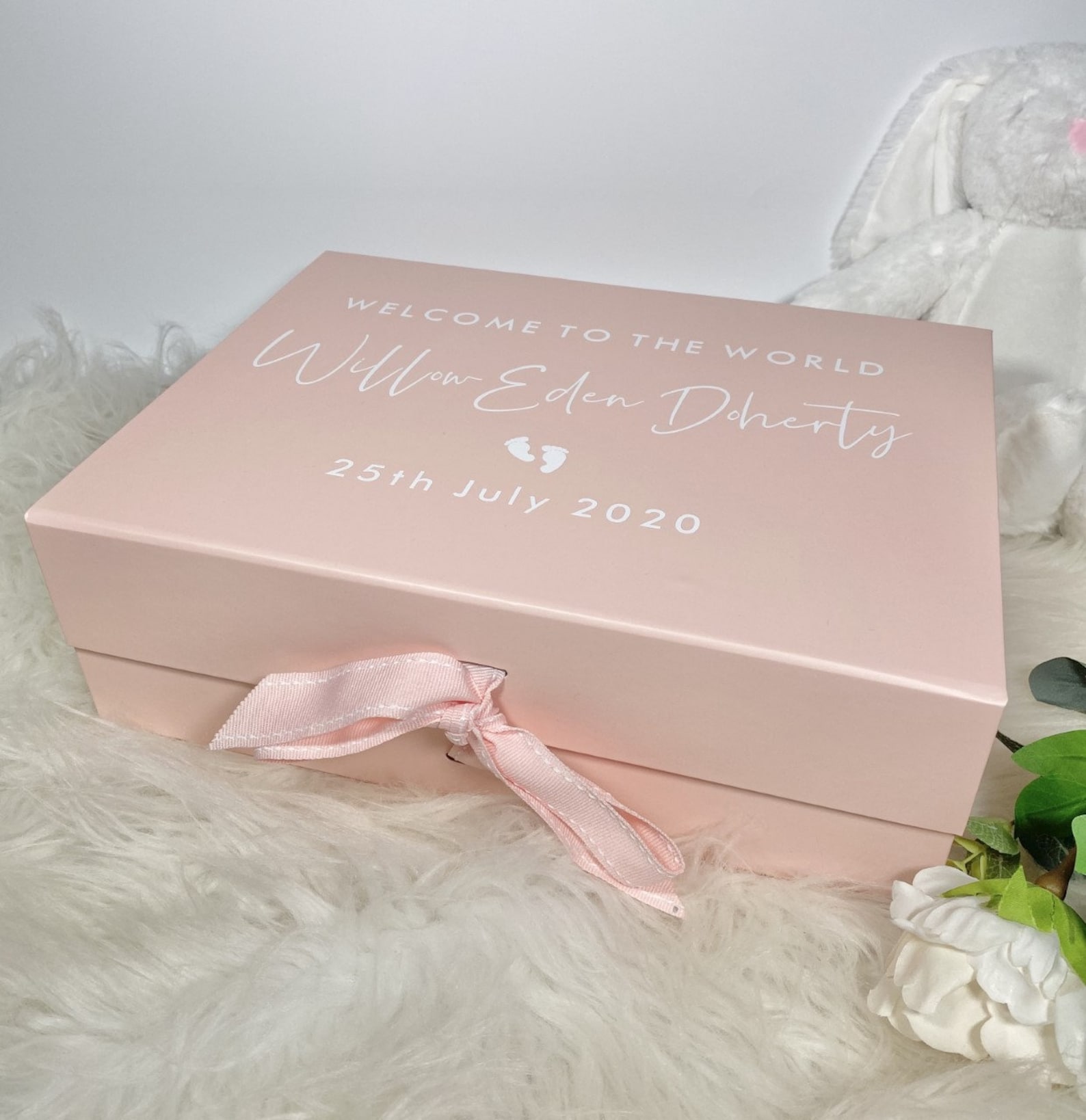 Welcome to the World Baby Personalised Gift Box, Newborn Keepsake Box ...