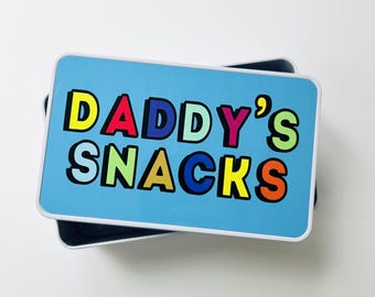 Personalised Bright Tin, Gifts for Boys, Gifts for Him, Snack Tin,  Storage Tin, Treats Tin, Personalised Gift, Personalised Goodie Box