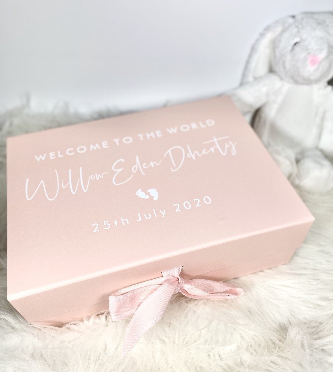 Welcome to the World Baby Personalised Gift Box, Newborn Keepsake Box ...