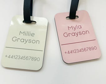 Personalised Pastel Luggage Tag, Holiday Tag, Suitcase Label, Personalised Holiday Luggage, Personalised Name Tag, Custom Holiday Tag