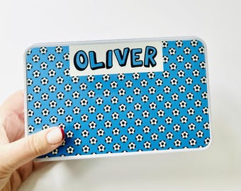 Personalised Football Tin, Gifts for Boys, Snack Tin, Football Cards Tin, Personalised Soccer Tin