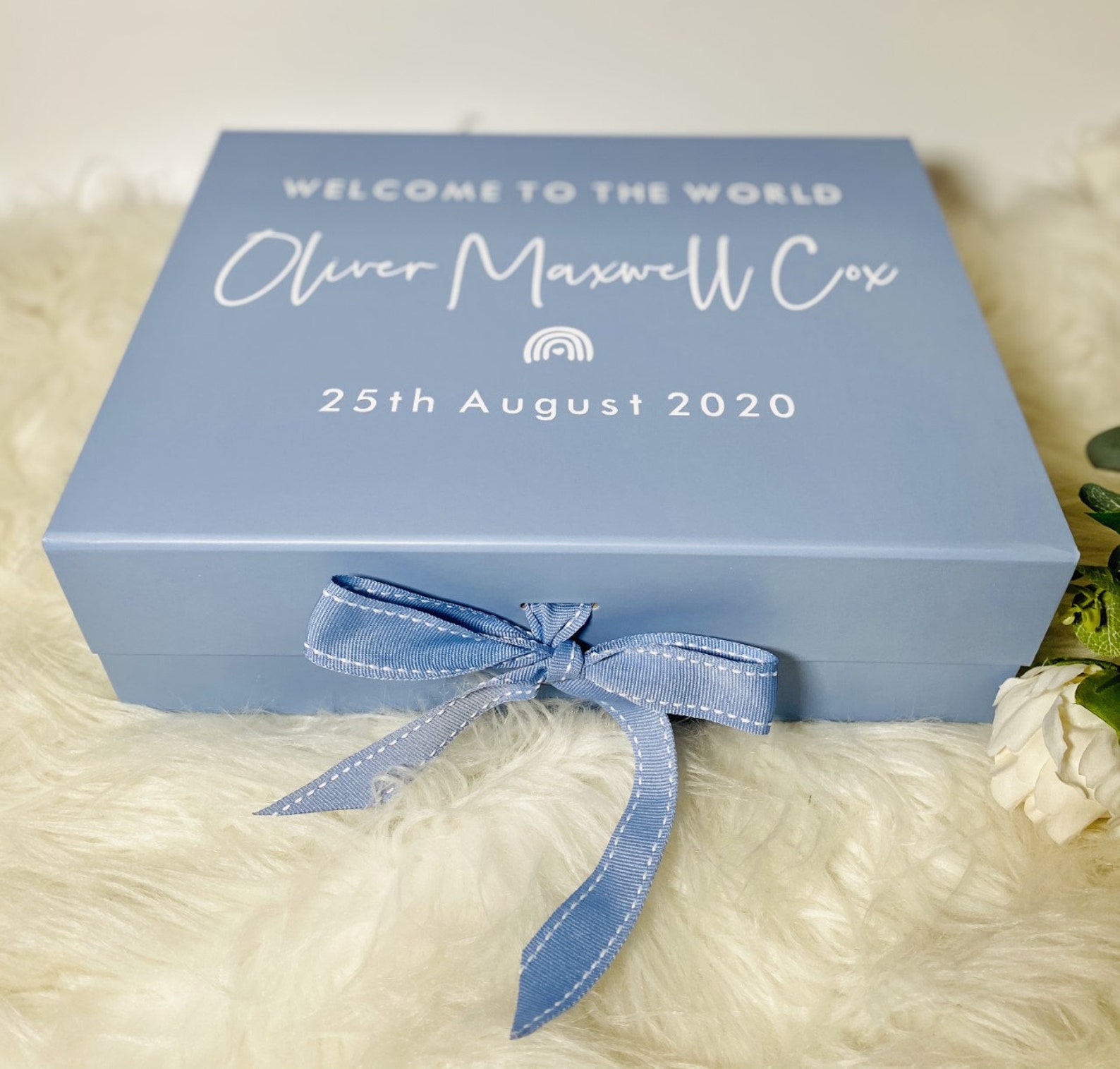 Welcome to the World Baby Personalised Gift Box, Newborn Keepsake Box ...