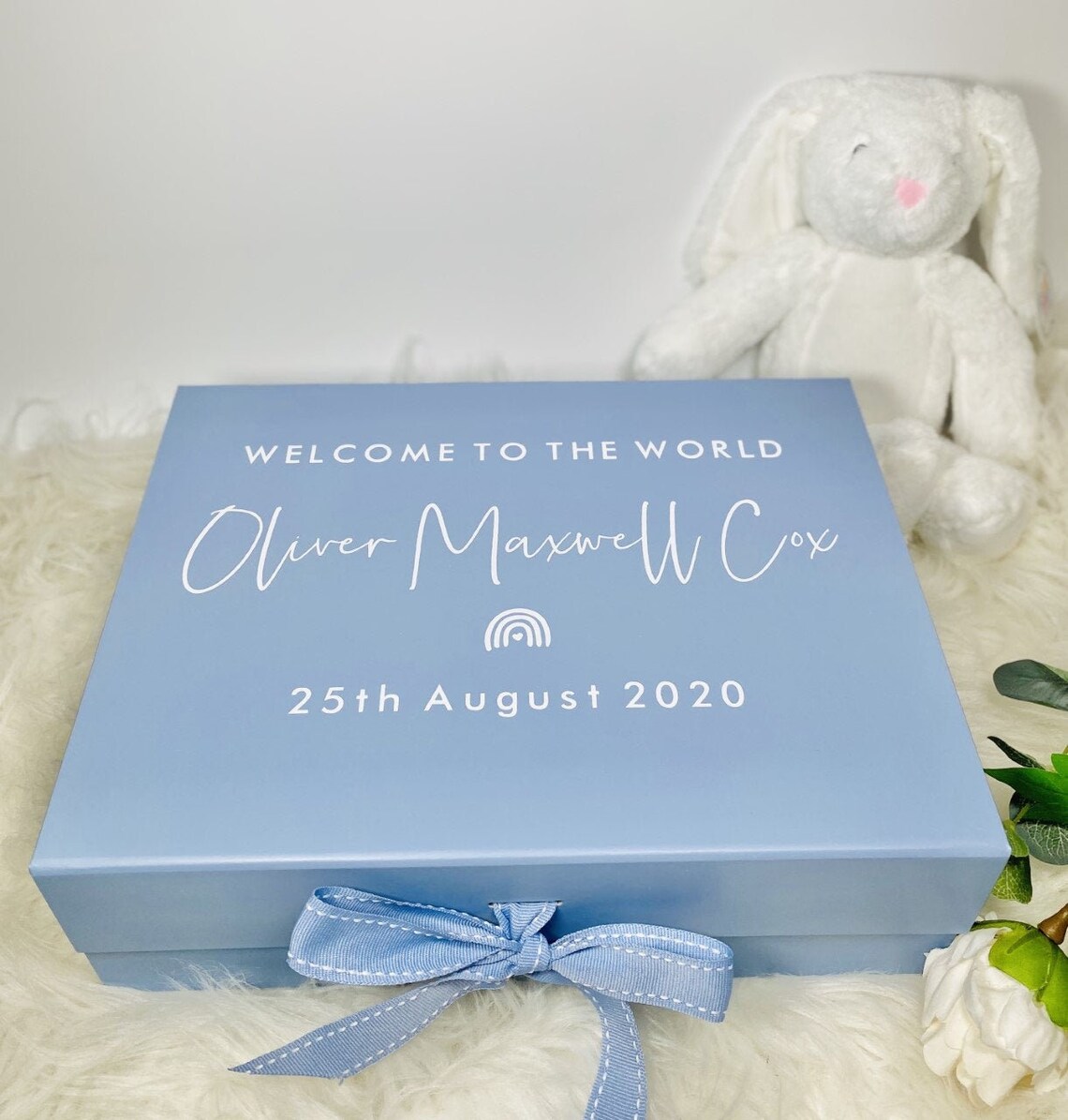 Welcome to the World Baby Personalised Gift Box, Newborn Keepsake Box ...