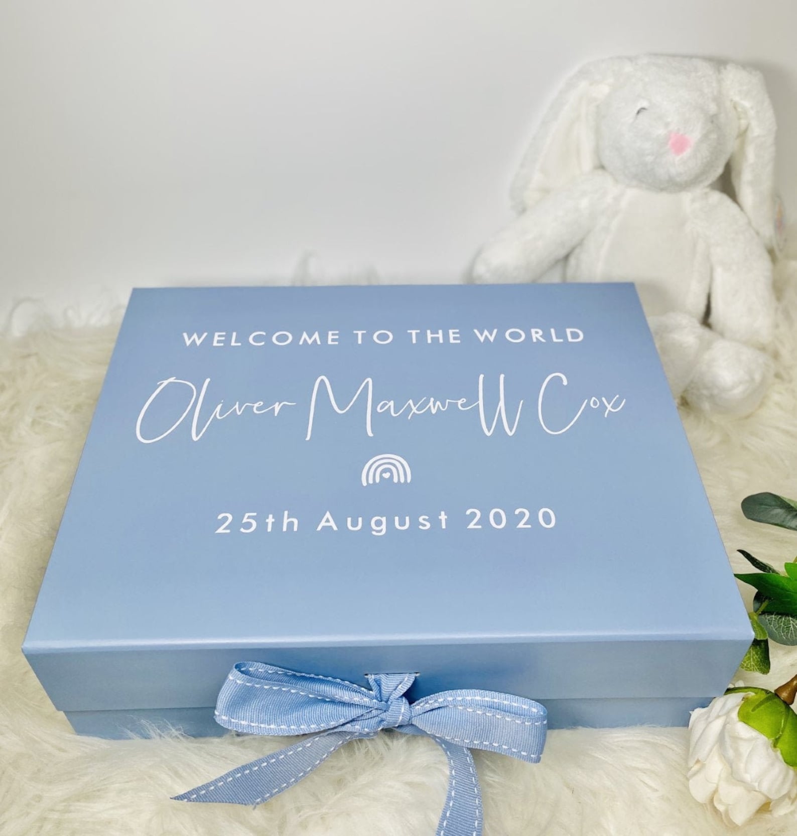 Welcome to the World Baby Personalised Gift Box, Newborn Keepsake Box ...