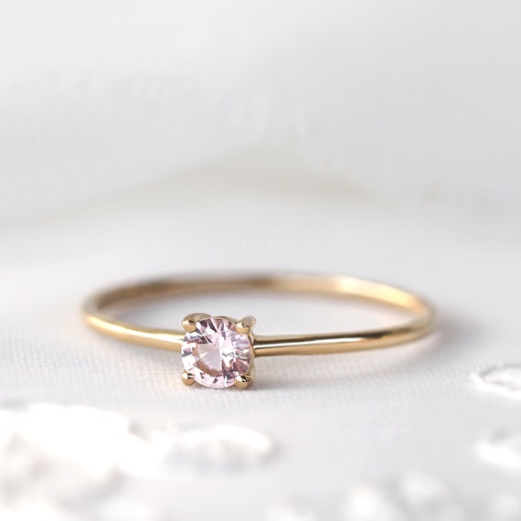 Ring Promise Ring for Her Rose Gold Ring Dainty Etsy