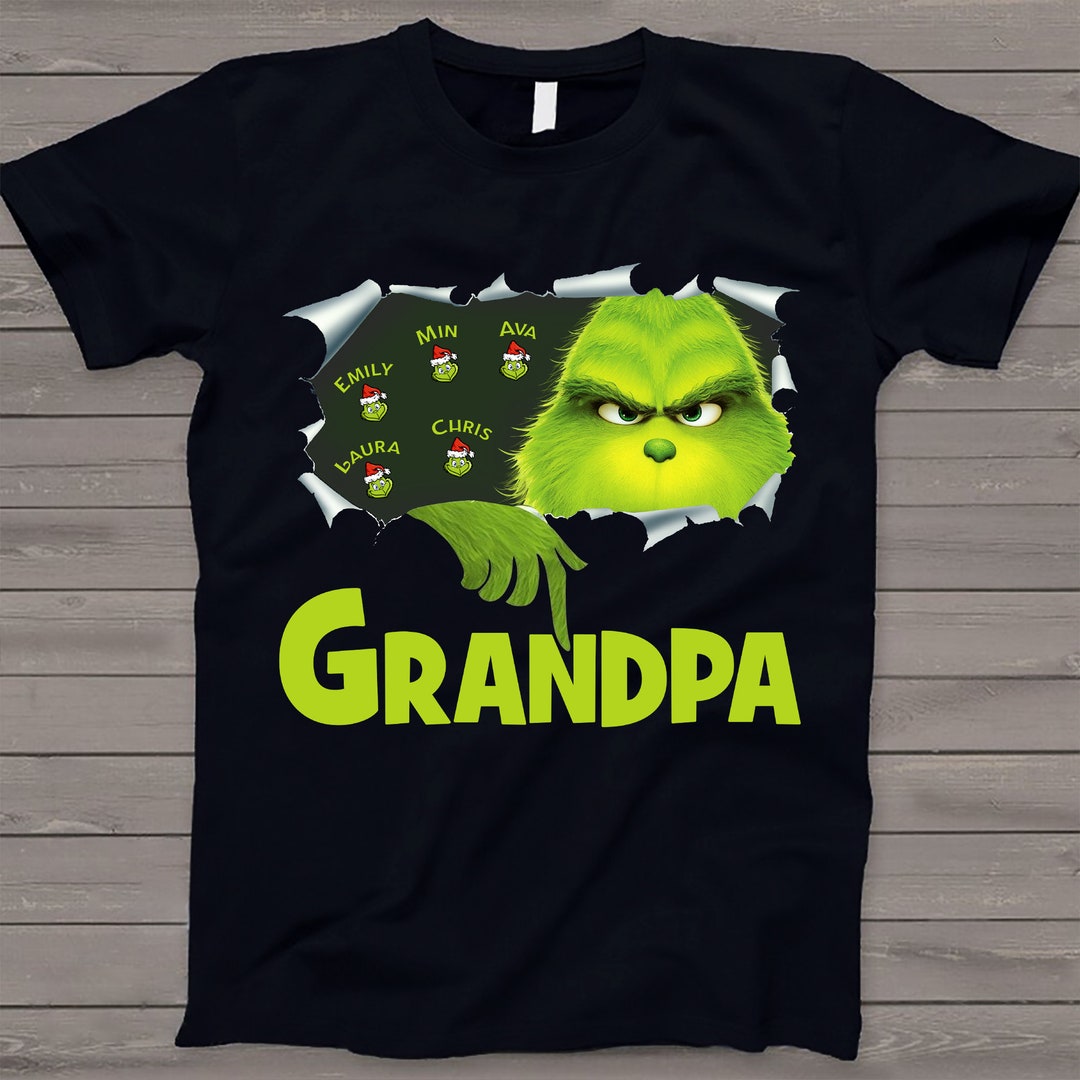 Personalized Grandpa Papa Poppa Daddy Grinch Happy New Merry Etsy