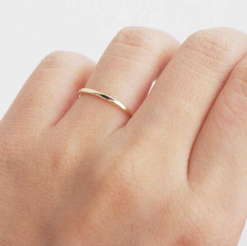 1.5mm gold band 14k wedding band simple wedding band thin Etsy