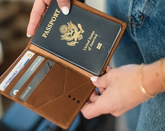 Full-Grain Leather Passport Wallet: Eco-Leather Travel Companion