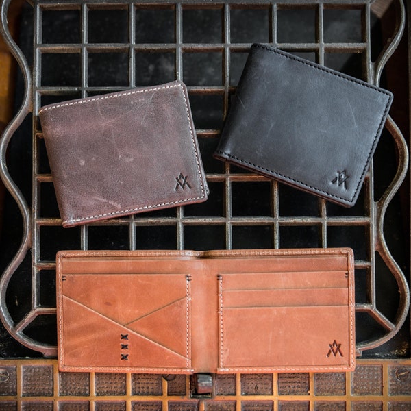 Men's Leather Wallet Handcrafted Men's Wallet Full-Grain Wallet for Men Leather Wallet Bi-Fold