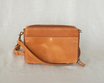 Leather Crossbody Bag with Built-in Wallet