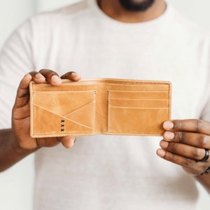Cartera de cuero para hombre, billetera para hombre, billetera de cuero, billetera plegable, billetera plegable de cuero, billetera, billetera de cuero para hombre, regalo para hombre
