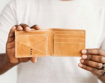 Cartera de cuero para hombre, billetera para hombre, billetera de cuero, billetera plegable, billetera plegable de cuero, billetera, billetera de cuero para hombre, regalo para hombre