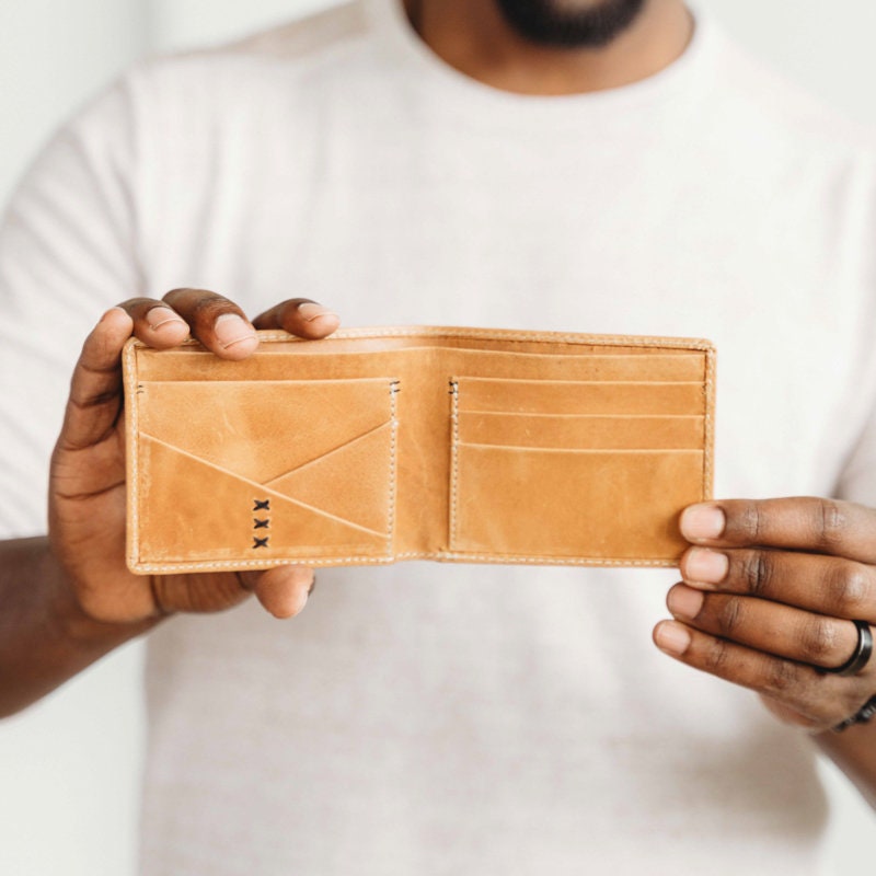 Full-Grain Leather Bi-Fold Wallet - Classic Slim Design