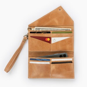Tri-fold Wallet Unique Clutch Wallet for Women, Quality Full-Grain Leather Wristlet Wallet, 1 Best Seller image 4