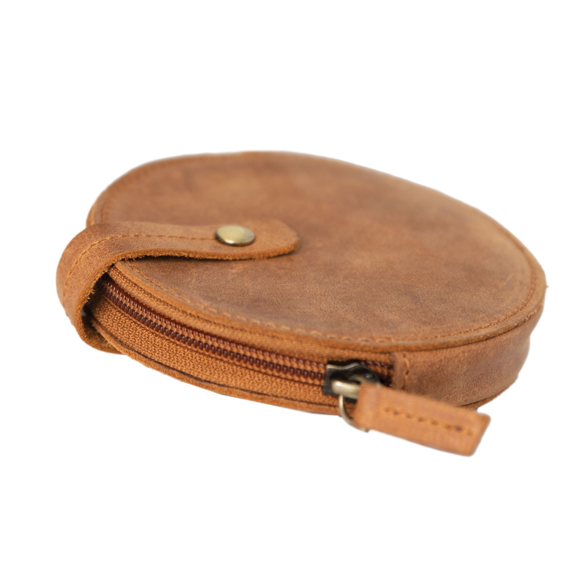 Coin Purse Leather Pouch Round Belt Bag Coin Holder Etsy