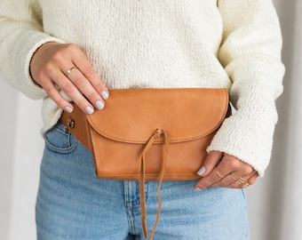 Leather Fanny Pack: Handmade Full-Grain Belt Bag with Wallet