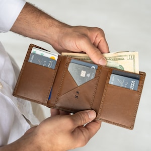 Cartera de cuero para hombre, Cartera triple para hombre, Cartera de cuero, Cartera triple para hombre, Cartera, Cartera de cuero, Cartera triple Titus