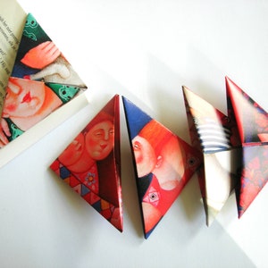 Set of 5 origami bookmarks, paperback corners, paper triangle. foto 10