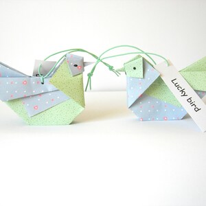 Set Origami Geluksvogeltjes, lucky birds of love-birds. foto 2