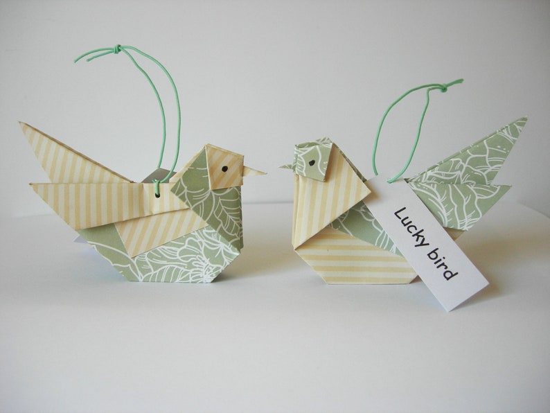 Set Origami Geluksvogeltjes, lucky birds of love-birds. foto 8