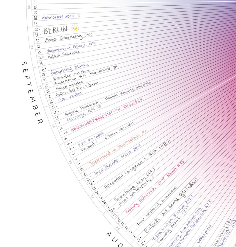 2024 Circular Sphere Calendar Annual Planner Wall Calendar Etsy