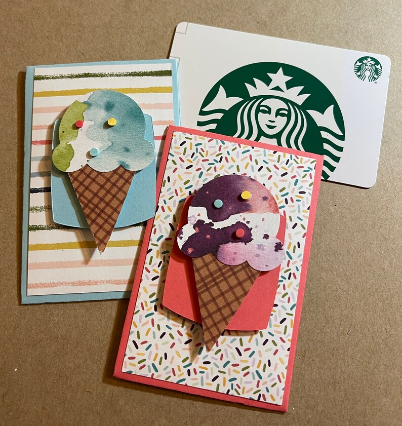 Ice Cream Cone Gift Card Holder Birthday Gift Card Holder Etsy