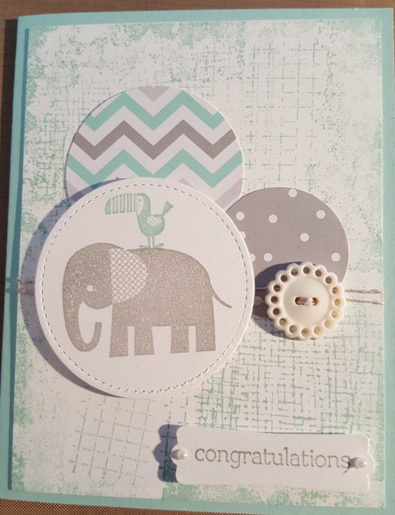 Handmade Wildlife Greetings Card - Congrats Elephants Handmade Wildlife Greetings Card - Congrats Elephants
