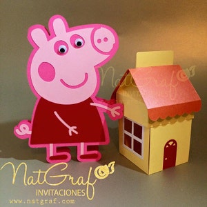 Caja Casa Peppa Pig Y Personajes Imprimible