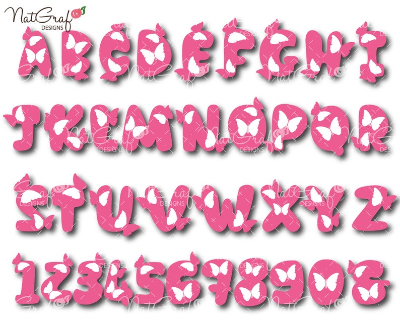 Download Butterflies Alphabet SVG SVG files for Cricut Silhouette ...