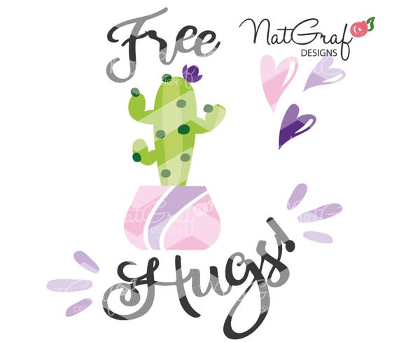 Download Free Hugs Cactus Svg Summer Svg Cut Files For Cricut And Etsy