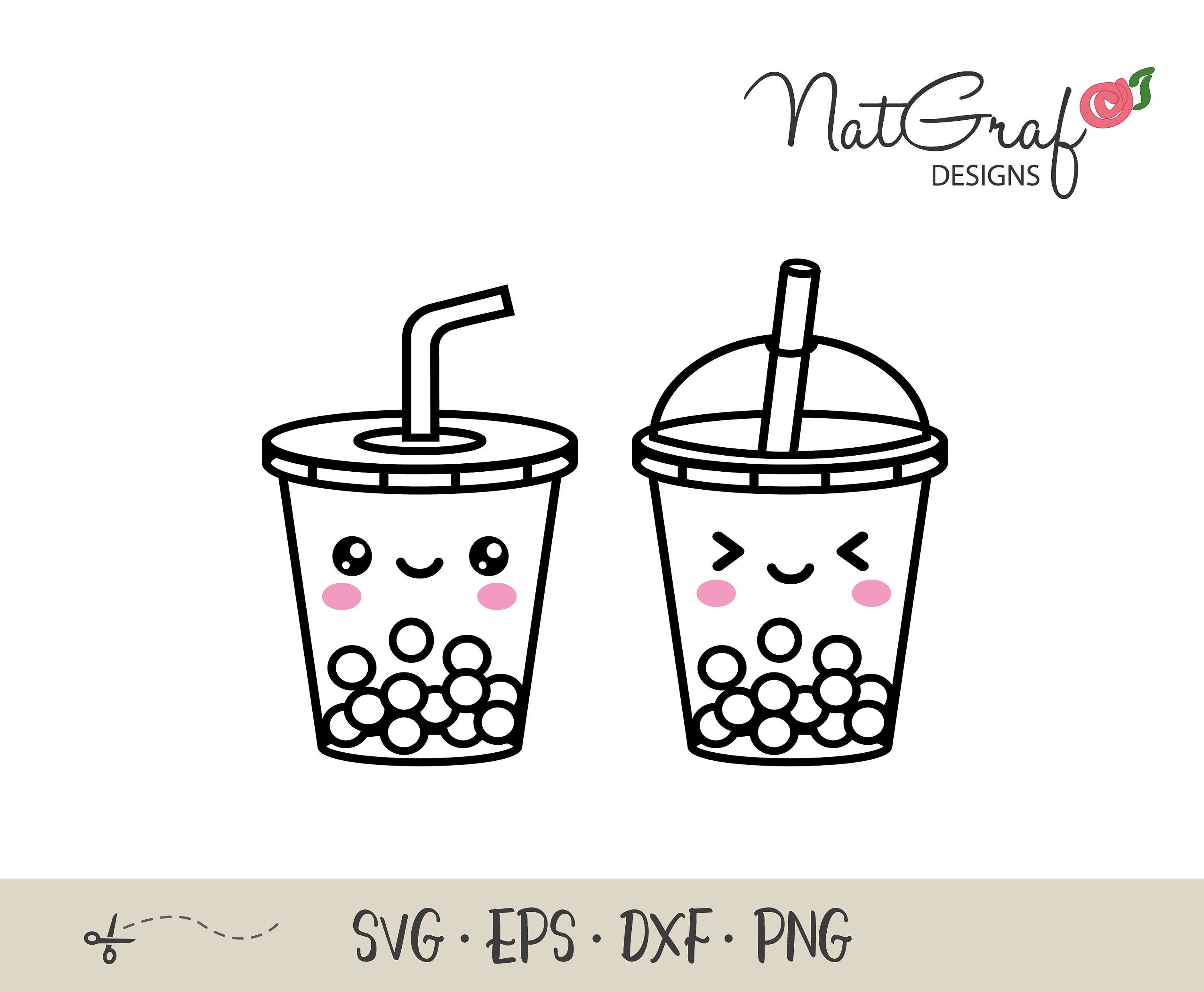 Bubble Tea SVG Cut File Cute Boba Bubble Tea Kawaii Etsy Hong Kong