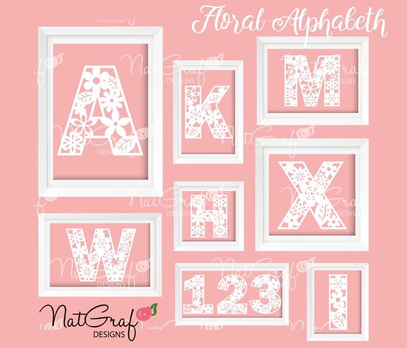 Download Floral Alphabet SVG SVG files for Cricut Silhouette | Etsy