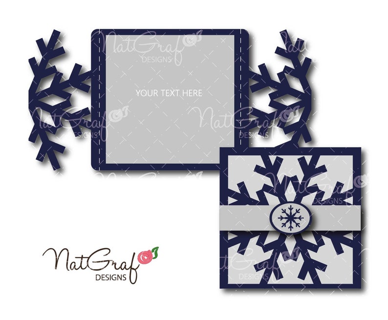 Download Snowflake Card Frozen Card svg winter card | Etsy