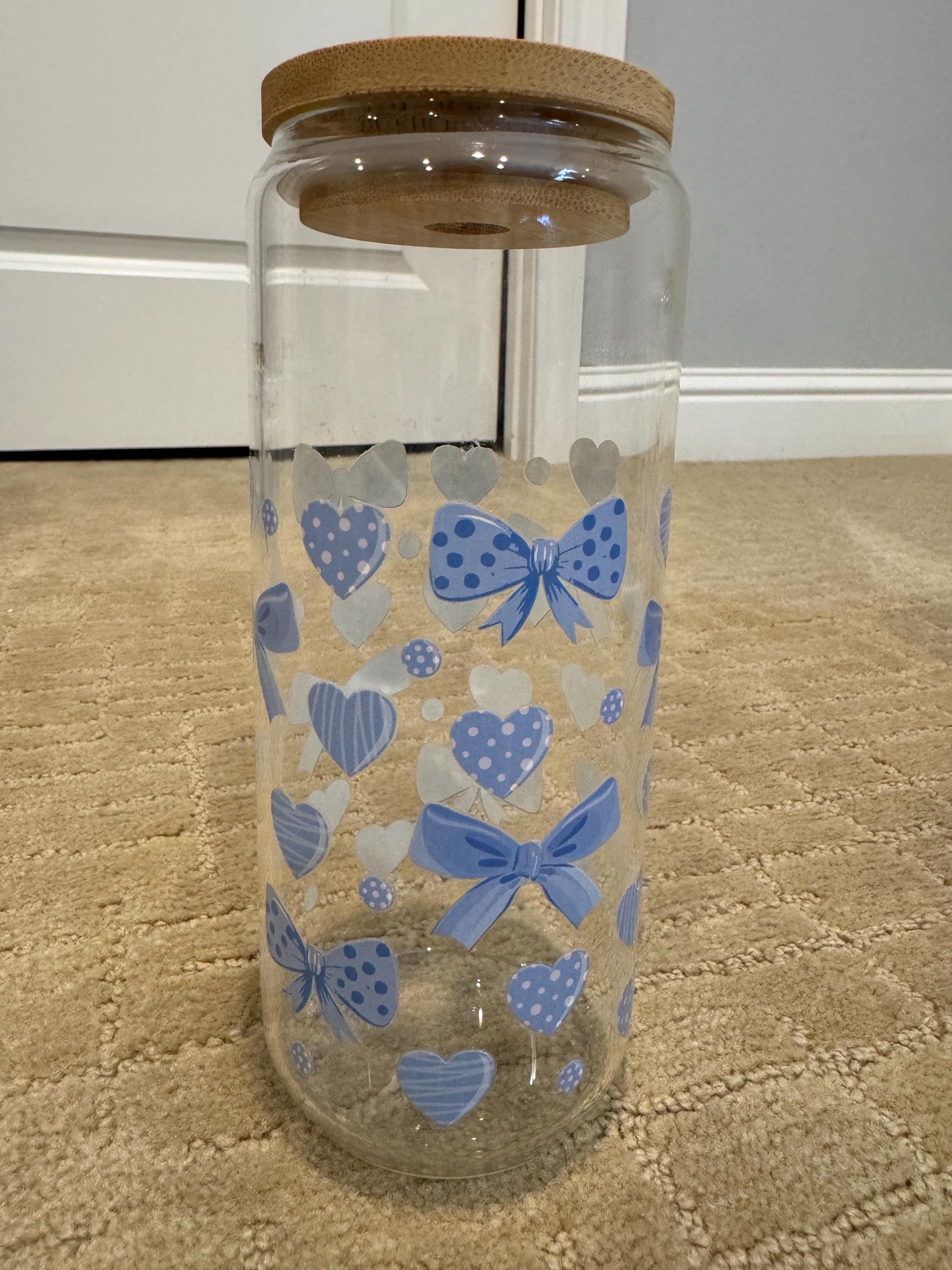 Blue Poke Dot Can Glass Up - Etsy