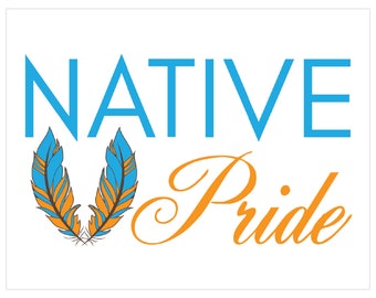 Impresión artística de plumas con orgullo nativo (descarga digital), nativo americano, orgullo indígena