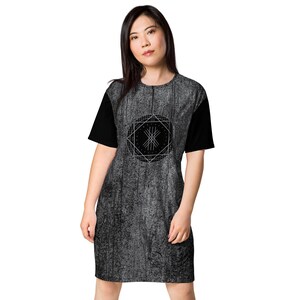 slim fit dress slacks Starlight Tee Dress  Rogue + Wolf Polyester Celestial Occult Tee Dress 2XL