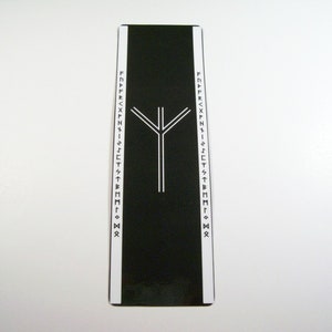 Algiz Elder Futhark Runes Laminated Bookmark, Norse Pride, German Pride, Germanic Pride, Book Lover, Bookworm image 1