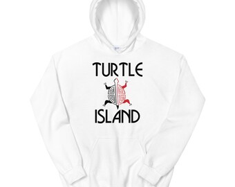 Red Black Turtle Island Unisex Hoodies Hooded Sweatshirt, Indigenous Pride, American Indian