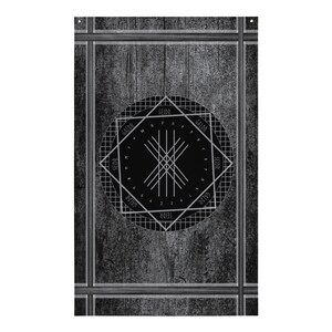 Seidr Galdr Web of Wyrd Gray Grunge Elder Futhark Runes Wall Hanging Flag, Norse Pride, German Pride, Wall Decor, Wall Art