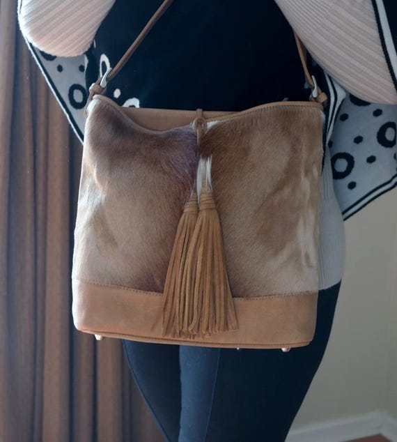 Authentic Springbok Hide Genuine Leather Handbag - Etsy UK