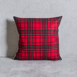 Couverture d’oreiller de plaid, couverture d’oreiller de modèle de plaid, couvertures d’oreiller, oreiller de jet, couverture d’oreiller de Noël, couverture décorative d’oreiller