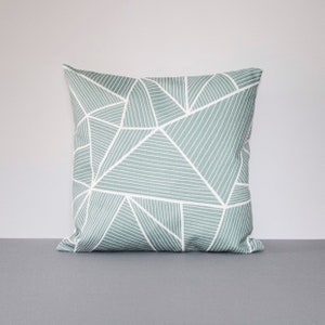 Green Geometric Pillow Cover, Pastel Green Throw Pillow, Lines Decorative Pillow Cover, Cushion Cover, Christmas Gift