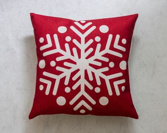 Christmas Pillow Cover, Snowflake Pillow Cover, Pillow Covers, Throw Pillow, Christmas Throw Pillow, Decorative Pillow Cover,christmas gift
