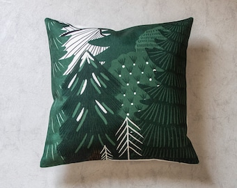 Tree mountain Pillow Cover, Nursery Pillow Covers, Throw Pillow, Green Pillow Cover, Cushion Cover, Decorative Pillow Cover, Cushion CoverT