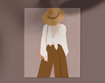 Ilustración, Ilustración de mujer impresa, Ilustración de moda, Arte de niña, Impresión de ilustración, Arte digital, Decoración de pared, Regalo