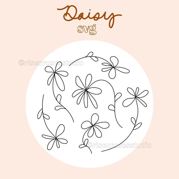 Daisy Doodle SVG, Daisy Doodle PNG, Daisy Clipart, Daisy Cut Files Bundle,  Daisy Template, Hand Drawn Doodle Png 