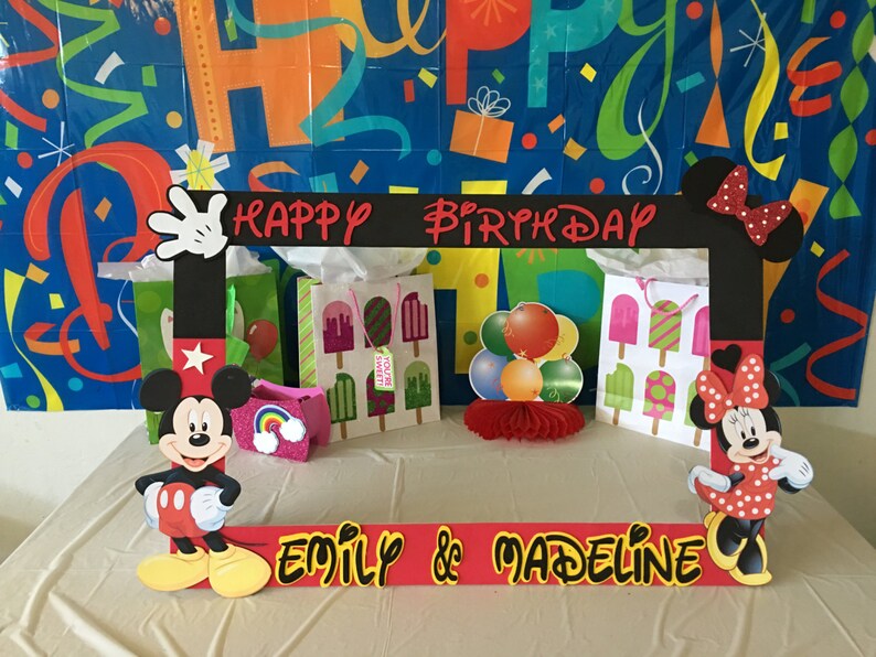 Mickey Mouse And Minnie Party Photo Booth Frame