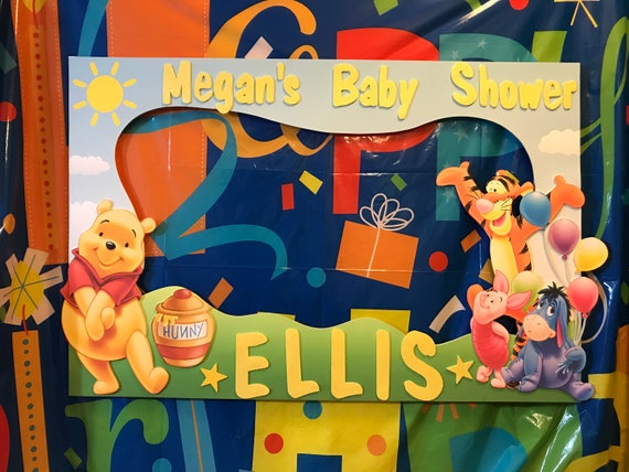 winnie the pooh birthday baby shower party photo booth frame etsy