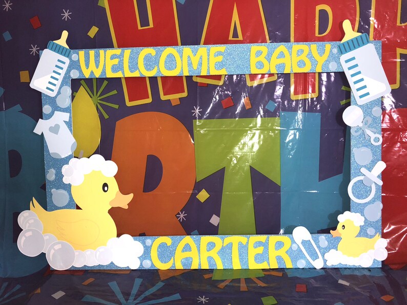 Rubber Duck Baby Shower Party Photo Booth Frame